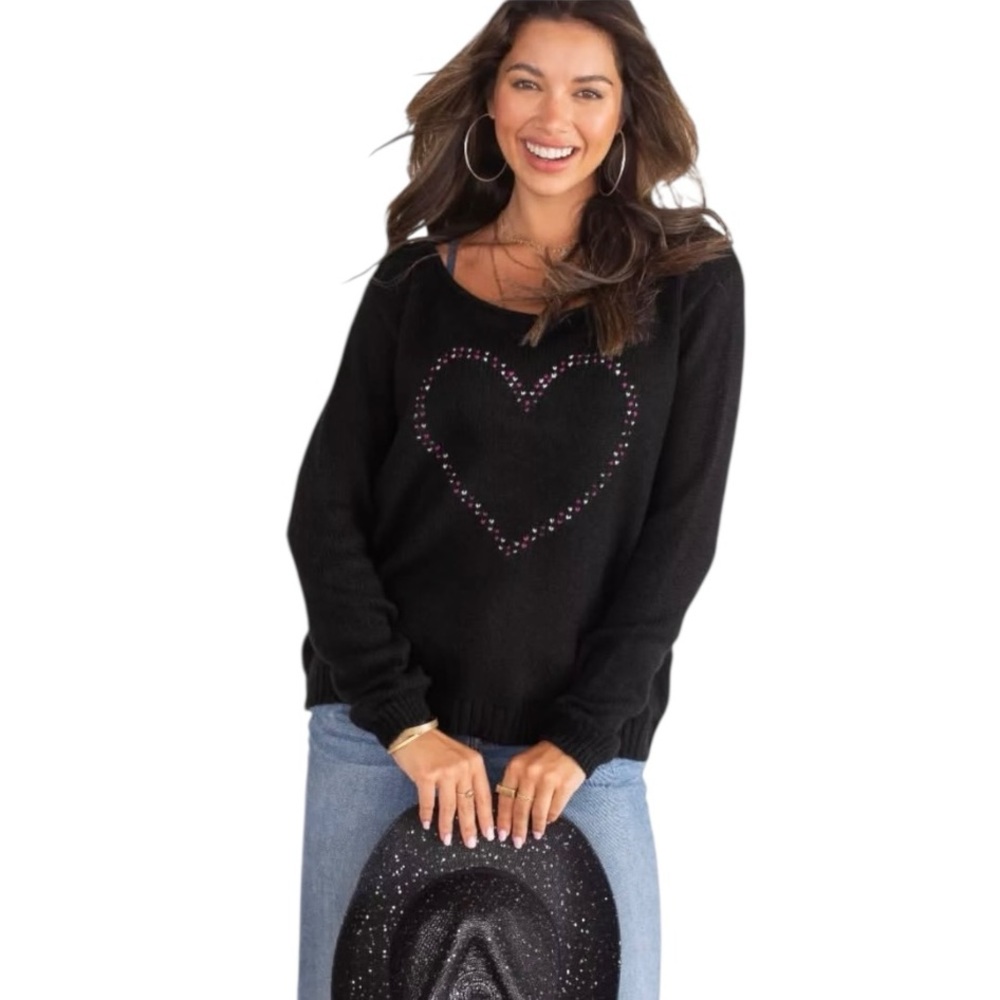 Wooden Ships Valentina Mohair Blend Heart Sweater size S/M